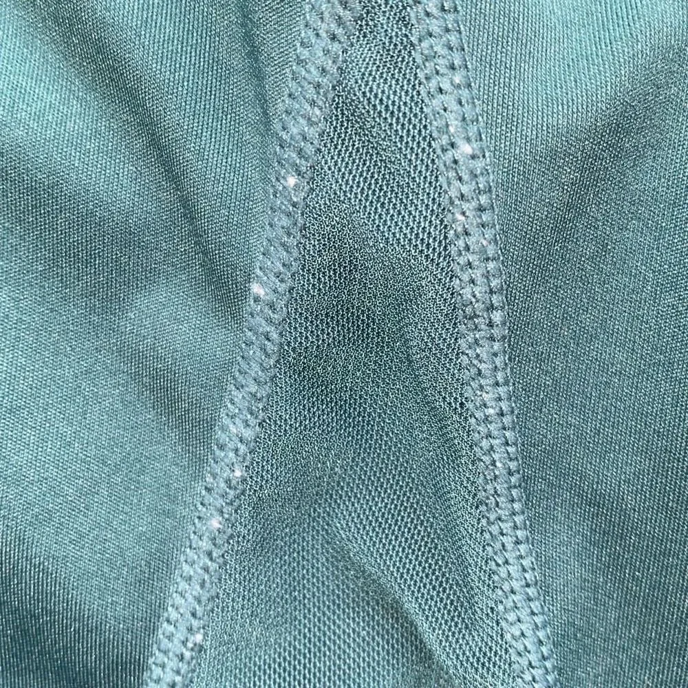 Aeropostle GUC Bike Shorts Logo Workout Mesh Side Paneling Jewel-tone Emerald S